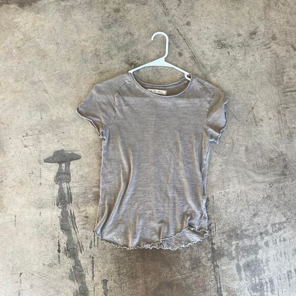 Free People Baby Tee Black grunge y2k emo Womens size M y2k brown - Picture 1 of 1